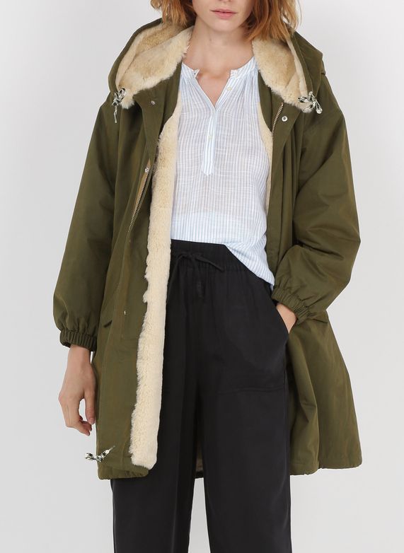 parka femme look bureau