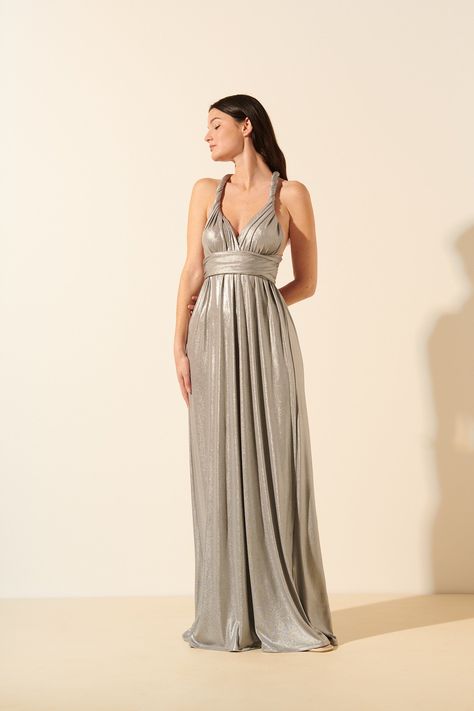 robe maxi argentée